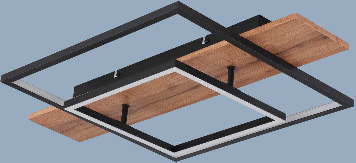 LED-DECKENLEUCHTE 23,96 W    60/40/10 cm  - Opal/Schwarz, Basics, Holzwerkstoff/Kunststoff (60/40/10cm) - Novel
