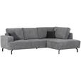 ECKSOFA Grau Teddystoff  - Anthrazit/Schwarz, KONVENTIONELL, Textil/Metall (270/190cm) - Carryhome