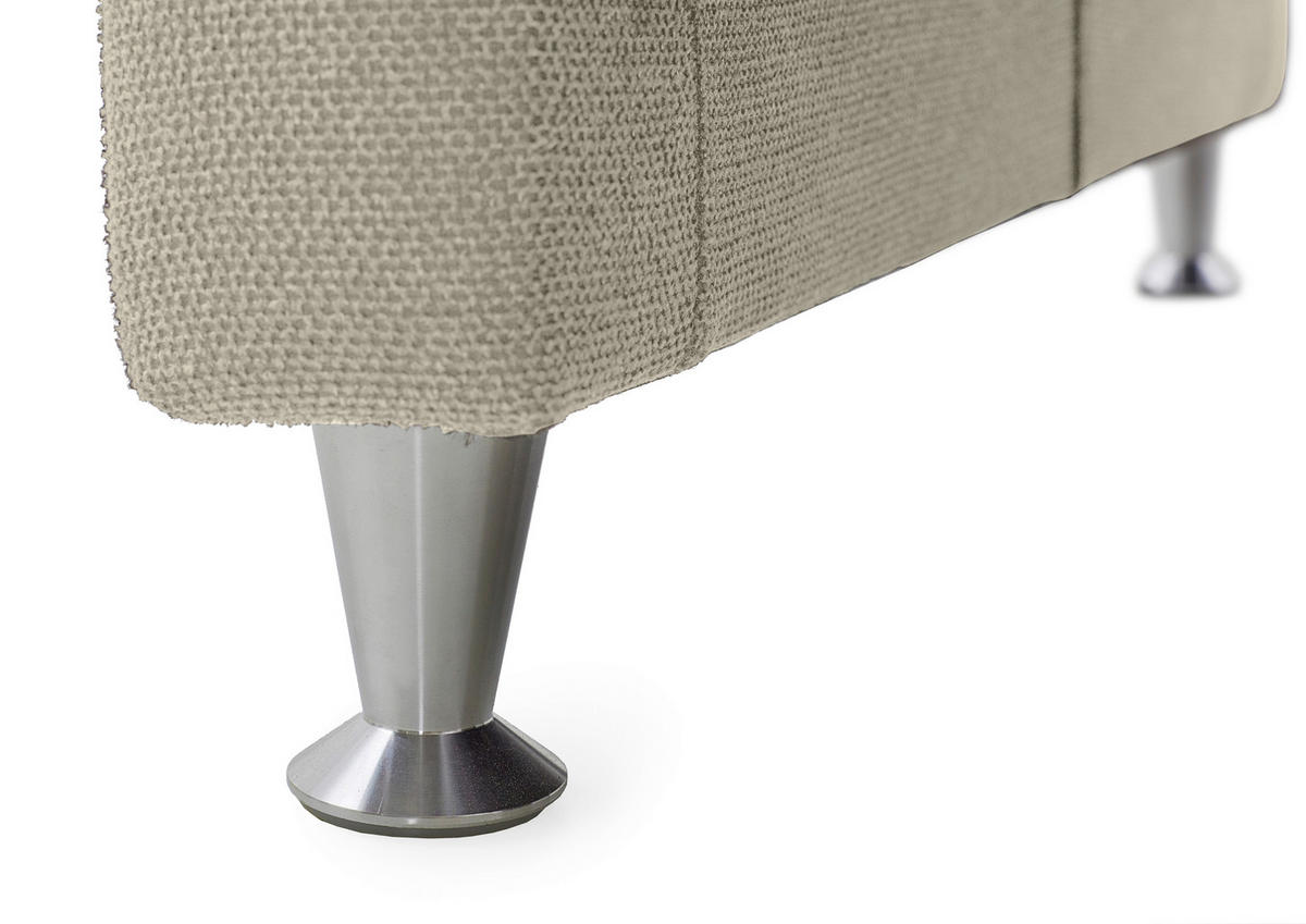 2-SITZER-SOFA Flachgewebe Naturfarben  - Alufarben/Naturfarben, MODERN, Textil/Metall (156/103/89cm) - Pure Home Comfort