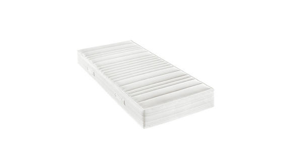 GELSCHAUMMATRATZE 90/200 cm, Höhe ca.: 20 cm, H3 = fest, 7-Zonen - Weiß, Basics, Textil (90/200cm) - Sleeptex