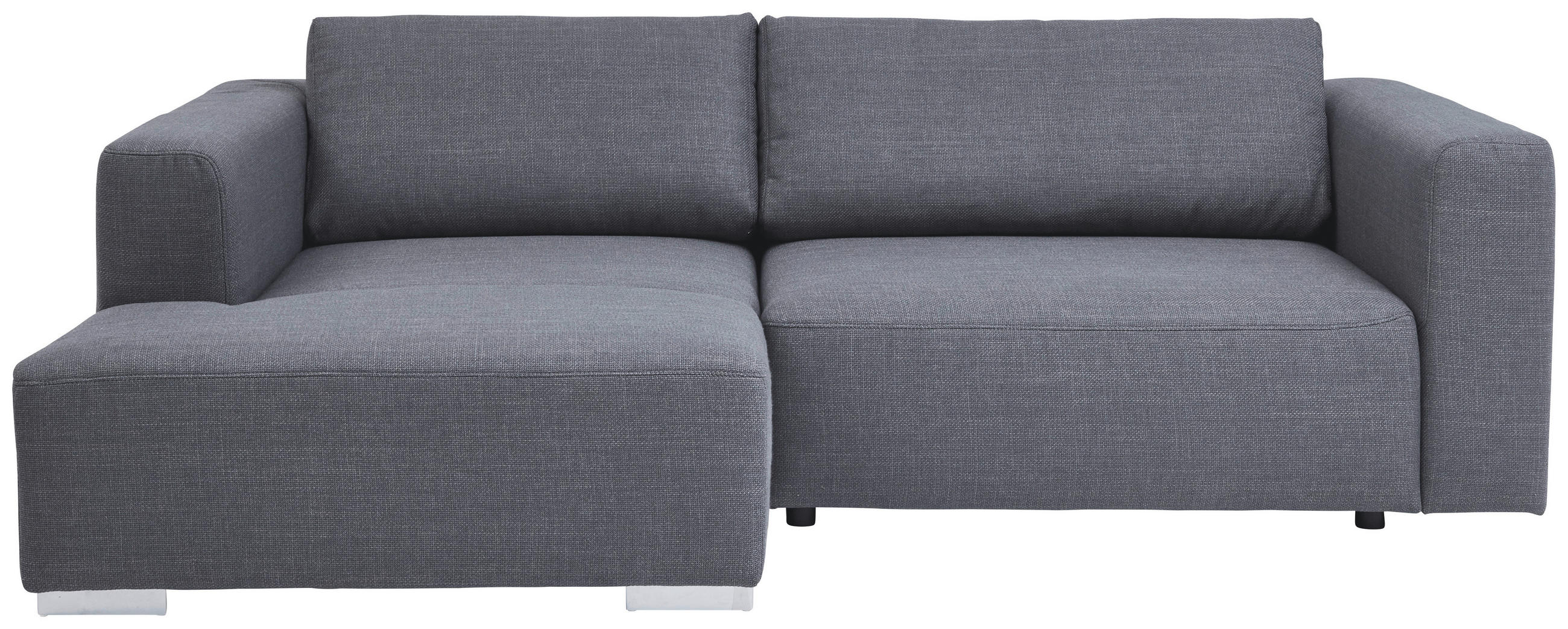 ECKSOFA inkl. Funktion Heaven Dunkelgrau Flachgewebe  - Chromfarben/Dunkelgrau, KONVENTIONELL, Textil/Metall (162/242cm) - Tom Tailor