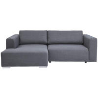 ECKSOFA inkl. Funktion Heaven Dunkelgrau Flachgewebe  - Chromfarben/Dunkelgrau, KONVENTIONELL, Textil/Metall (162/242cm) - Tom Tailor