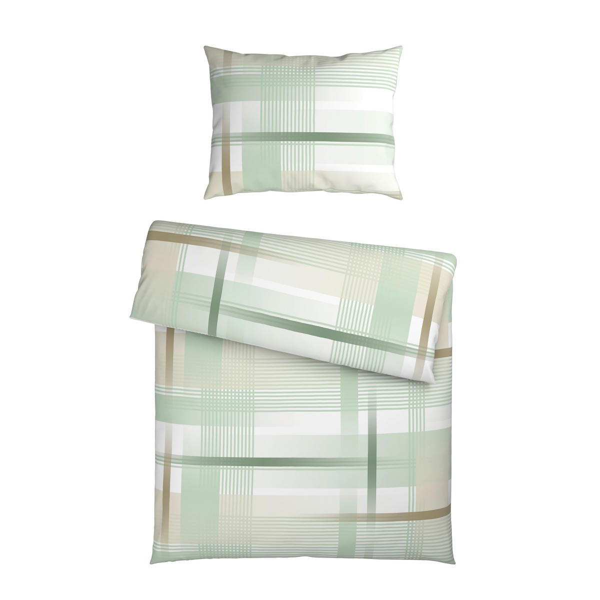 POSTELJNINA KARO 140/200 cm flanela zelena  - zelena, Konvencionalno, tekstil (140/200cm) - Esposa