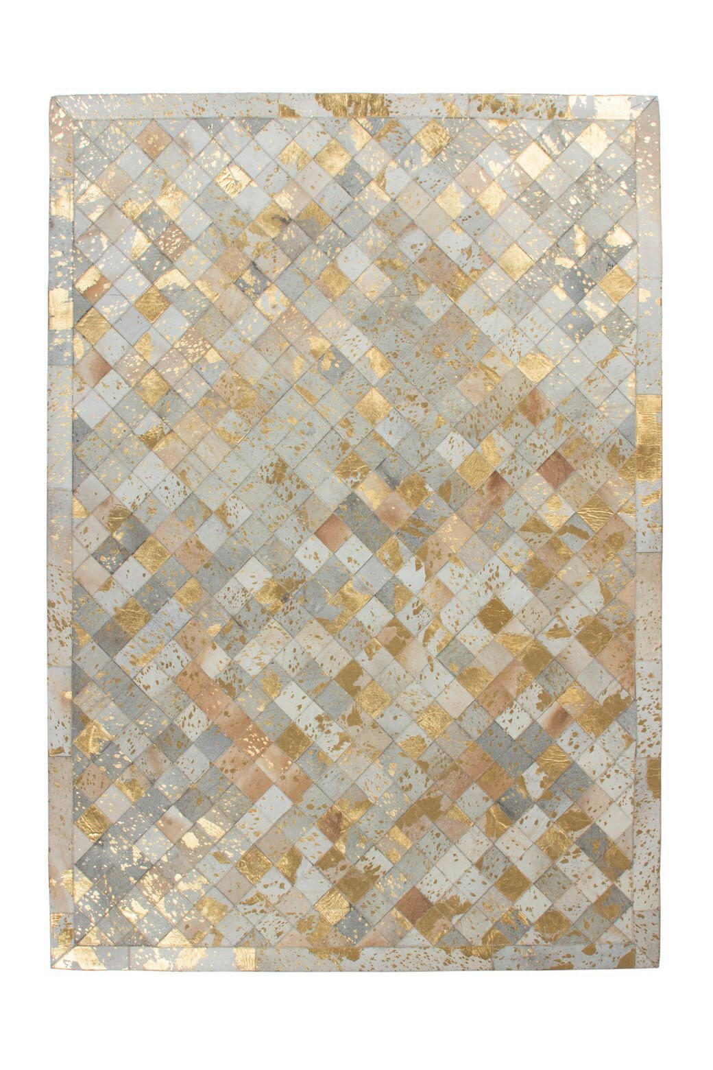 FLACHWEBETEPPICH 80/150 cm Lavish 210 Elfenbein / Gold Creme, Goldfarben  - Goldfarben/Creme, Basics, Leder/Textil (80/150cm) - Novel