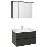 BADEZIMMER  in 92 cm  - Dunkelgrau/Schwarz, KONVENTIONELL, Glas/Keramik (92cm) - Dieter Knoll