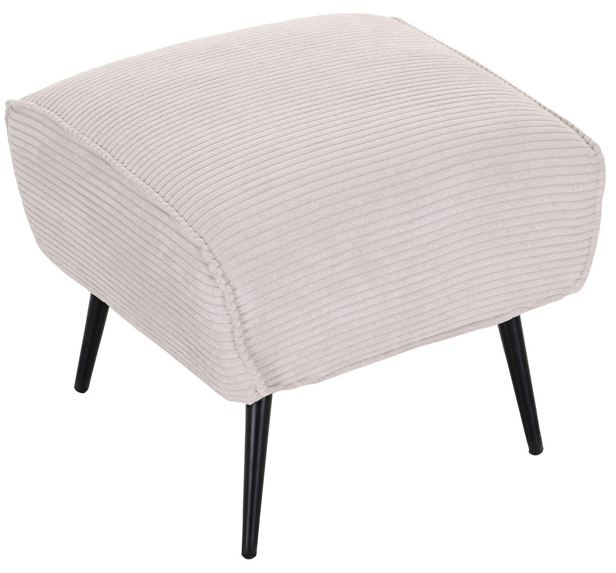 HOCKER in Textil Beige  - Beige/Schwarz, Design, Textil/Metall (60/49/53cm) - Landscape