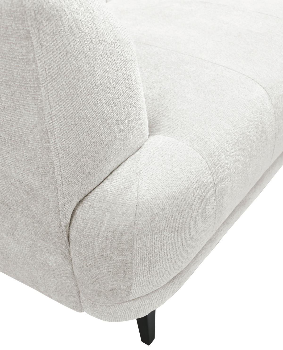 2-SITZER-SOFA in Flachgewebe Creme  - Creme/Schwarz, Design, Textil/Metall (166/77/106cm) - MID.YOU