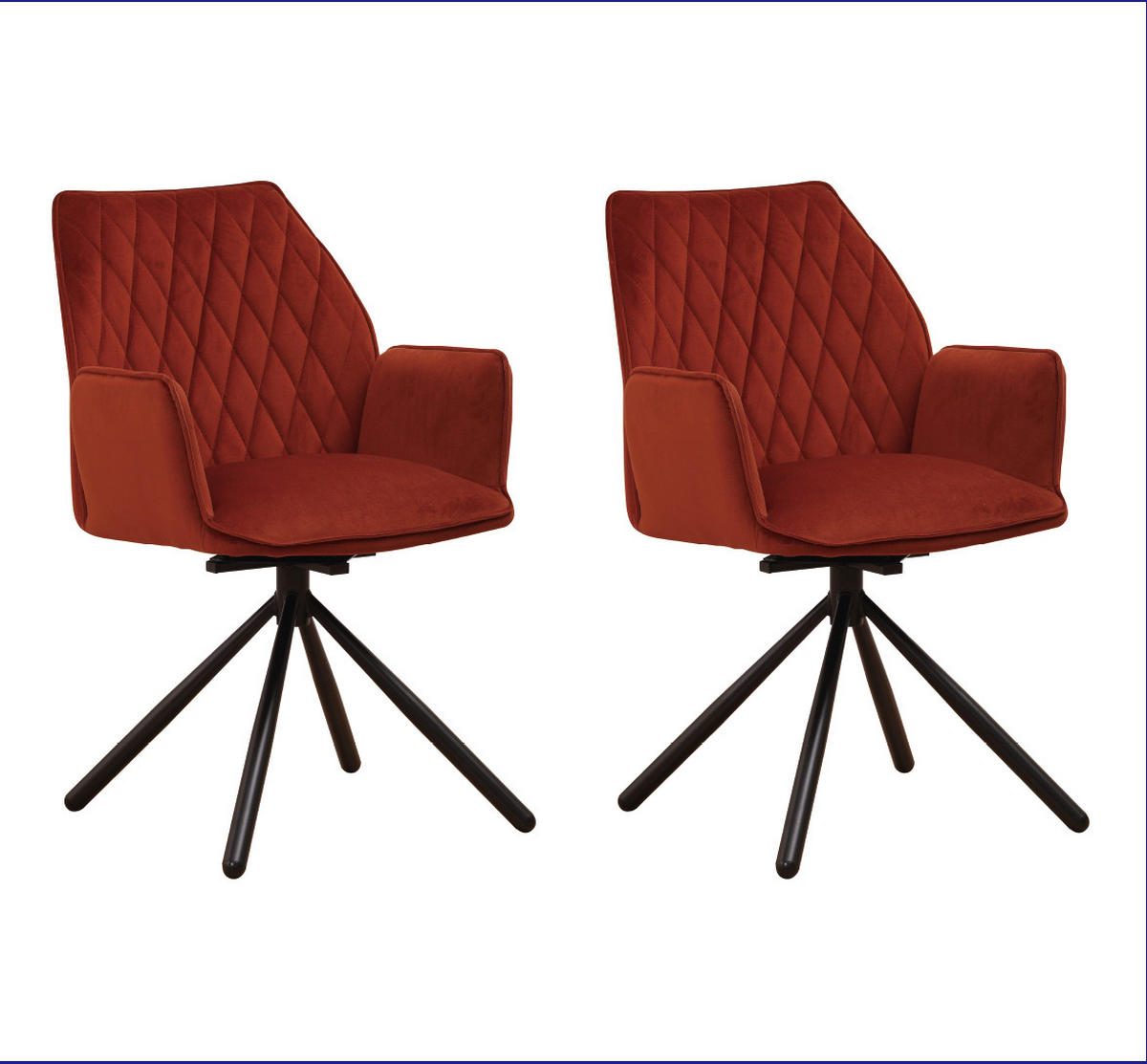 SADA STOLIČIEK S PODRÚČKAMI 2 kus - čierna/medená, Modern, kov/textil (57,5/92/52cm) - MID.YOU