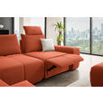 ECKSOFA in Velours Terracotta  - Terracotta/Schwarz, Design, Kunststoff/Textil (236/326cm) - Xora