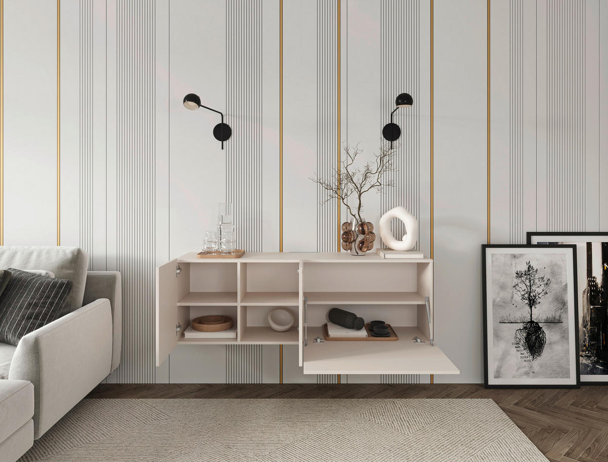 LOWBOARD  in 150/50/42 cm  - Kaschmir, Design, Holzwerkstoff (150/50/42cm) - Hom`in