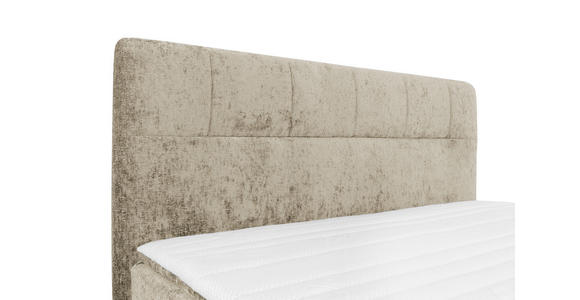 BOXSPRINGBETT 180/200 cm,  in Hellbraun, Topper, H2 + H3 = mittel + fest  - Hellbraun/Schwarz, Design, Textil/Metall (180/200cm) - Esposa