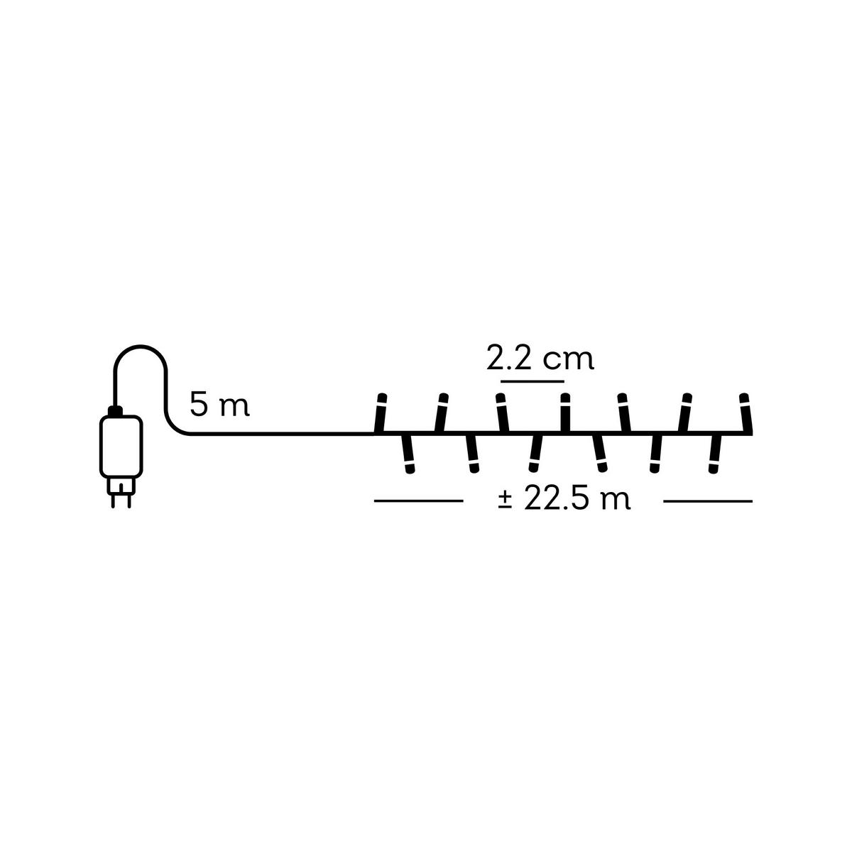 LICHTERKETTE - Weiss/Grün, Basics (2250,00cm)