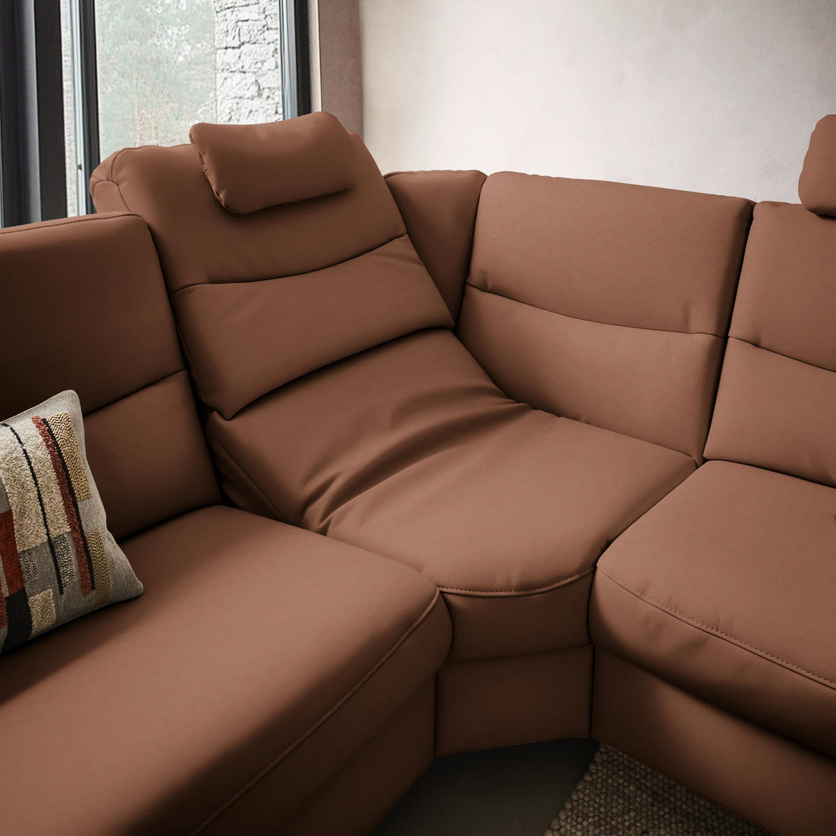 ECKSOFA  in Echtleder Haselnussfarben  280/249 cm  - Anthrazit/Haselnussfarben, Design, Leder/Metall (280/249cm) - Himolla Komfortklass