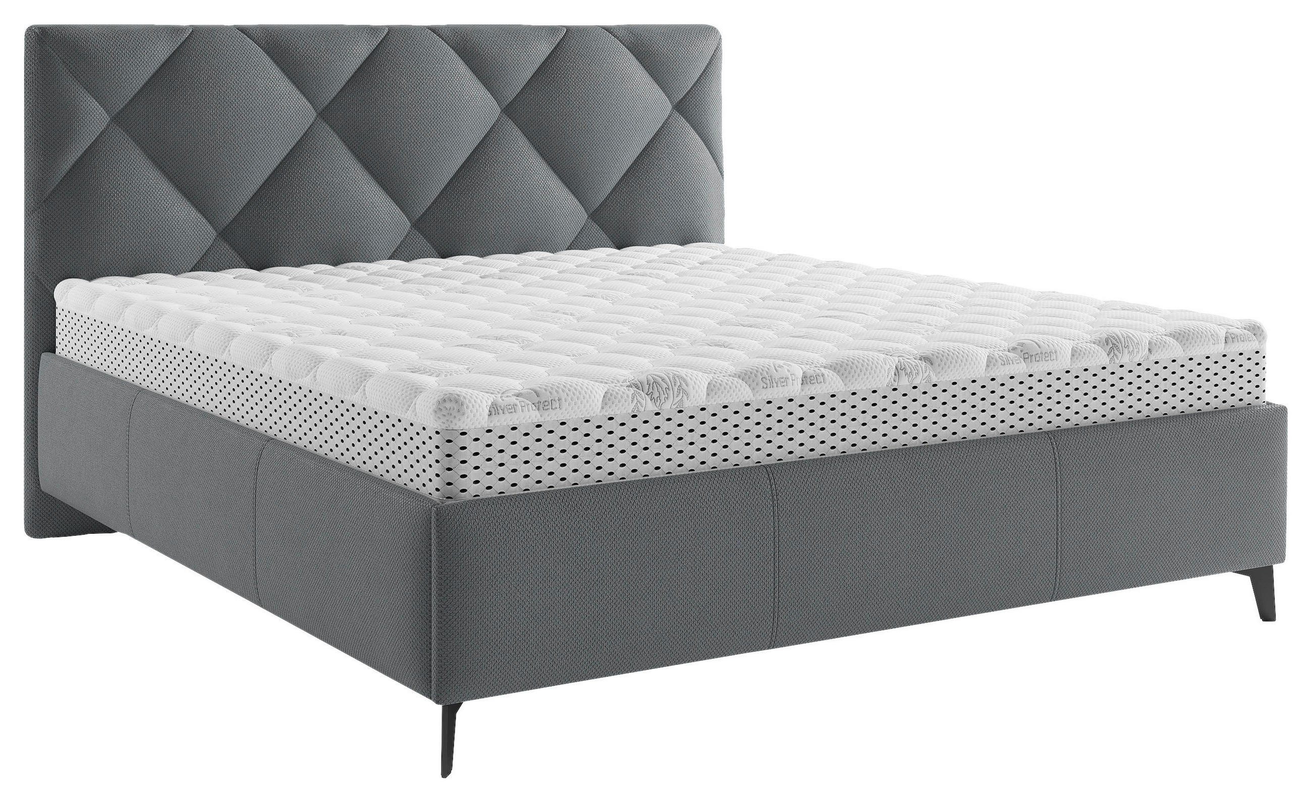 POLSTERBETT 160/200 cm,  in Bronzefarben, gepolstertes Kopfteil, Lattenrost, Bettkasten,  - Anthrazit/Schwarz, MODERN, Holz/Textil (160/200cm) - Boxxx