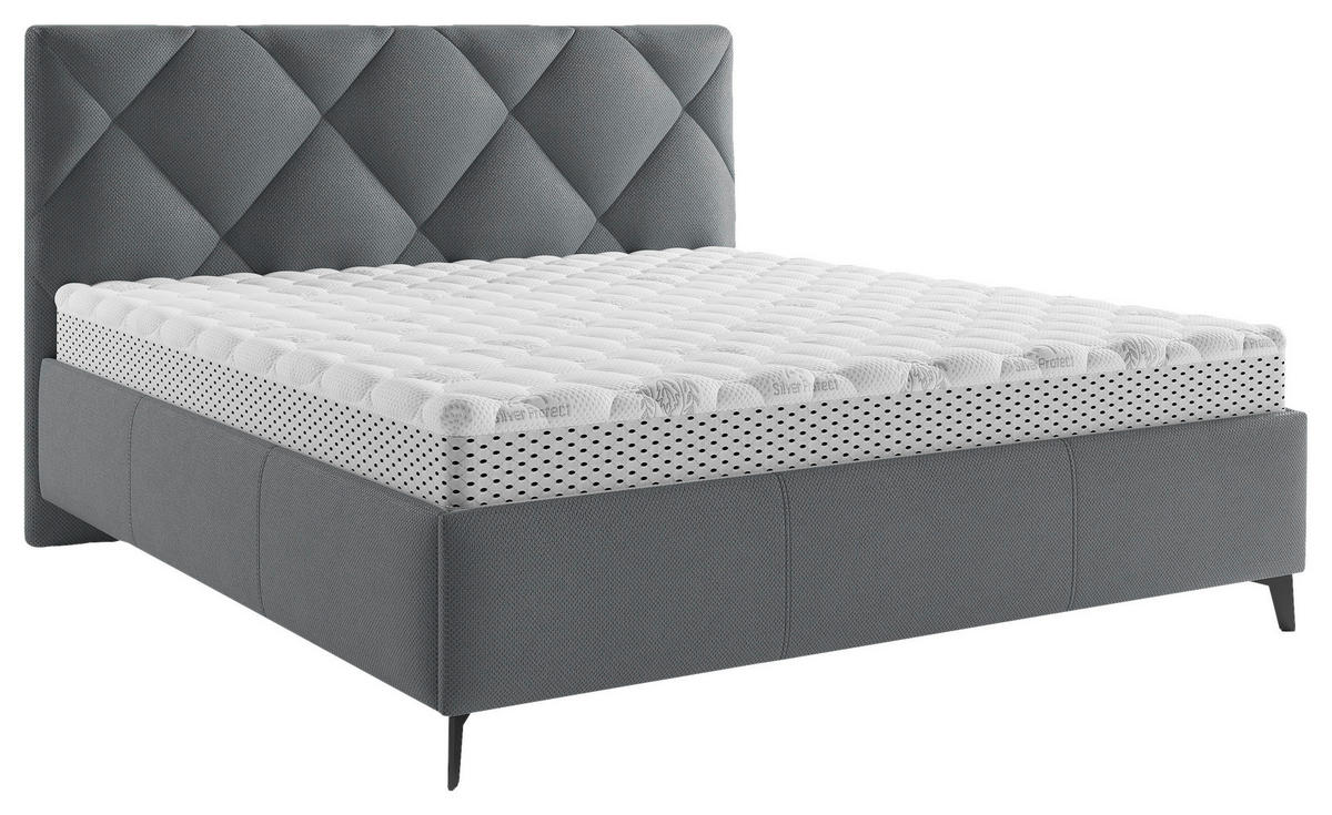 POLSTERBETT 160/200 cm,  in Bronzefarben, gepolstertes Kopfteil, Lattenrost, Bettkasten,  - Anthrazit/Schwarz, MODERN, Holz/Textil (160/200cm) - Boxxx