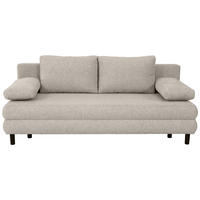 SCHLAFSOFA Webstoff Graubraun  - Graubraun/Schwarz, Design, Textil/Metall (197/84/92,5cm) - home24