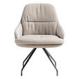 ARMLEHNSTUHL  Beinauswahl, Sitzfläche 360° drehbar, Stoff-/Lederauswahl Flachgewebe  Beige, Rostfarben  - Rostfarben/Beige, Design, Textil/Metall (60/86/66cm) - Dieter Knoll