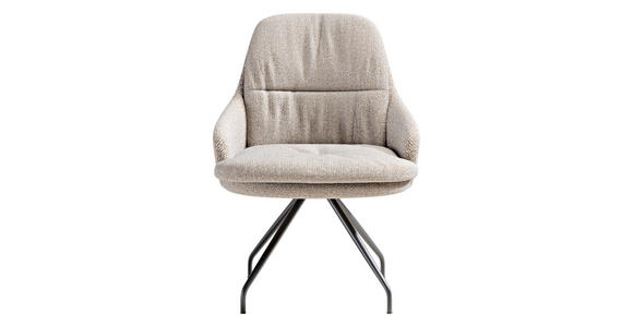 ARMLEHNSTUHL  Beinauswahl, Sitzfläche 360° drehbar, Stoff-/Lederauswahl Flachgewebe  Beige, Rostfarben  - Rostfarben/Beige, Design, Textil/Metall (60/86/66cm) - Dieter Knoll