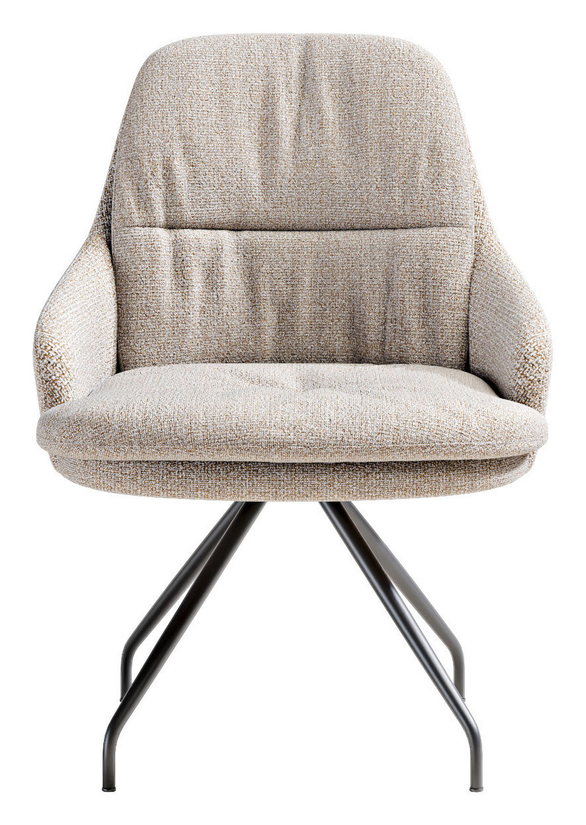 ARMLEHNSTUHL  Beinauswahl, Stoff-/Lederauswahl, Sitzfläche 360° drehbar Flachgewebe  - Rostfarben/Beige, Design, Textil/Metall (60/86/66cm) - Dieter Knoll