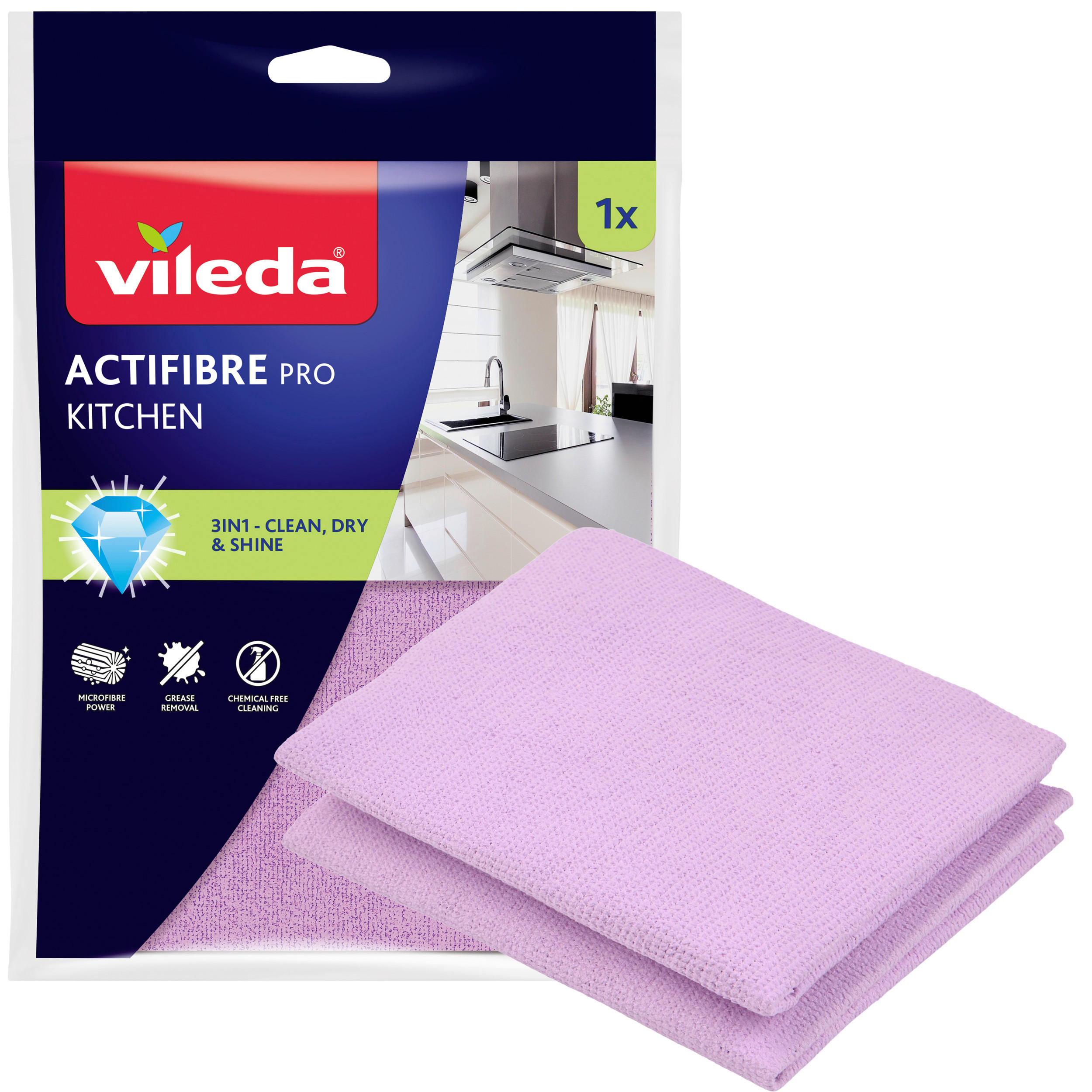 UTIERKA Z MIKROVLÁKNA - lila, Basics, plast (25/18/0,6cm) - Vileda