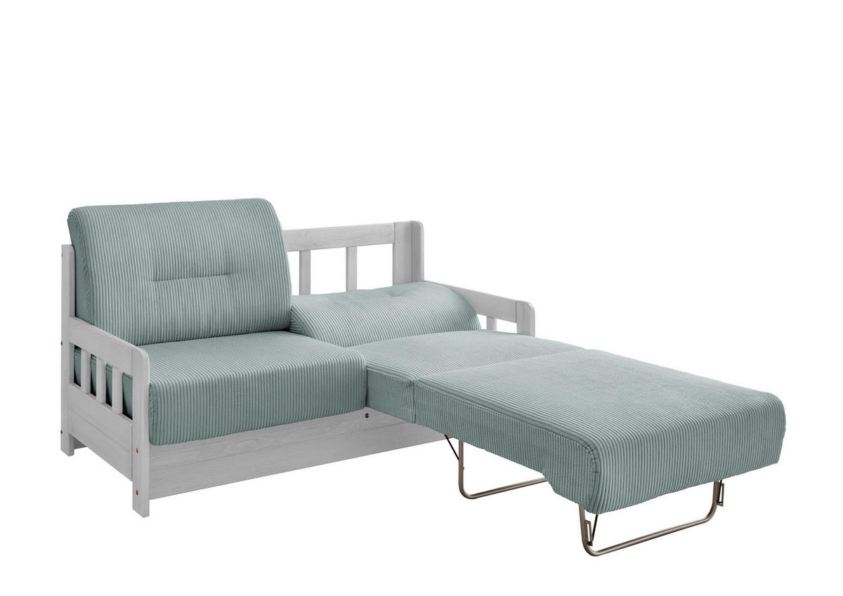 SCHLAFSOFA Cord Hellblau  - Weiß/Hellblau, MODERN, Holz/Textil (154/88/90cm) - Livetastic