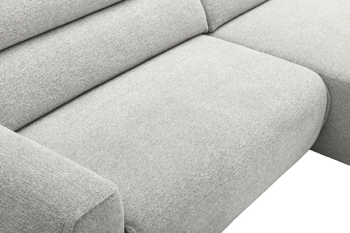ECKSOFA  Chenille Beige  - Beige/Schwarz, Design, Kunststoff/Textil (258/160cm) - Livetastic