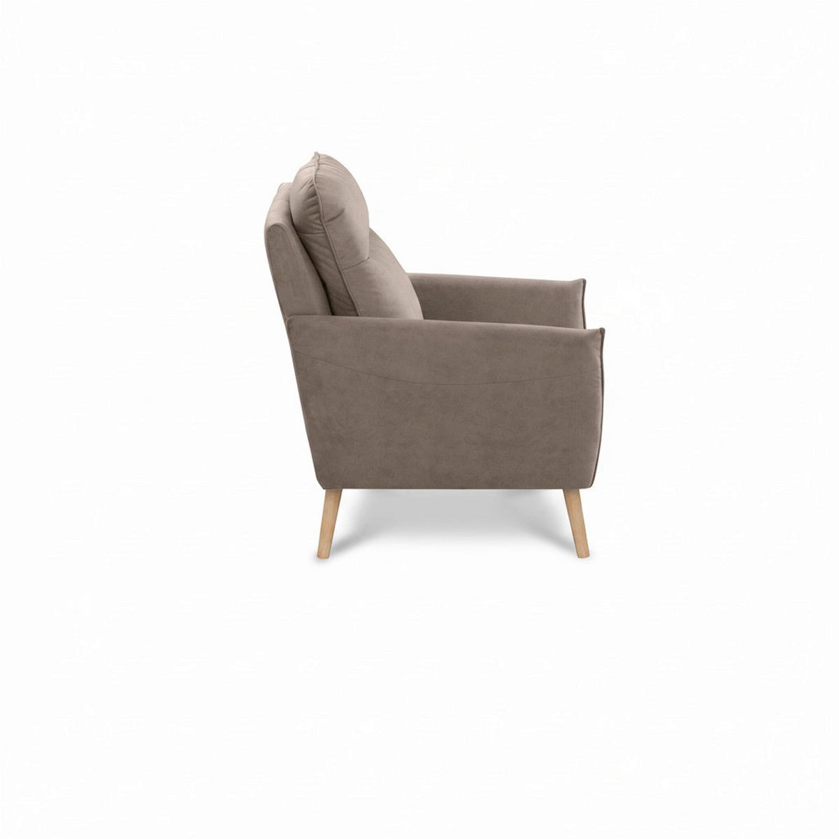 SESSEL in Mikrofaser Taupe  - Taupe/Buchefarben, Design, Holz/Textil (88/110/92cm) - Livetastic