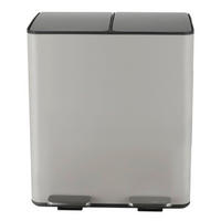 TRETEIMER 40 L  - Taupe/Schwarz, Basics, Kunststoff/Metall (45/30/51cm) - Spirella