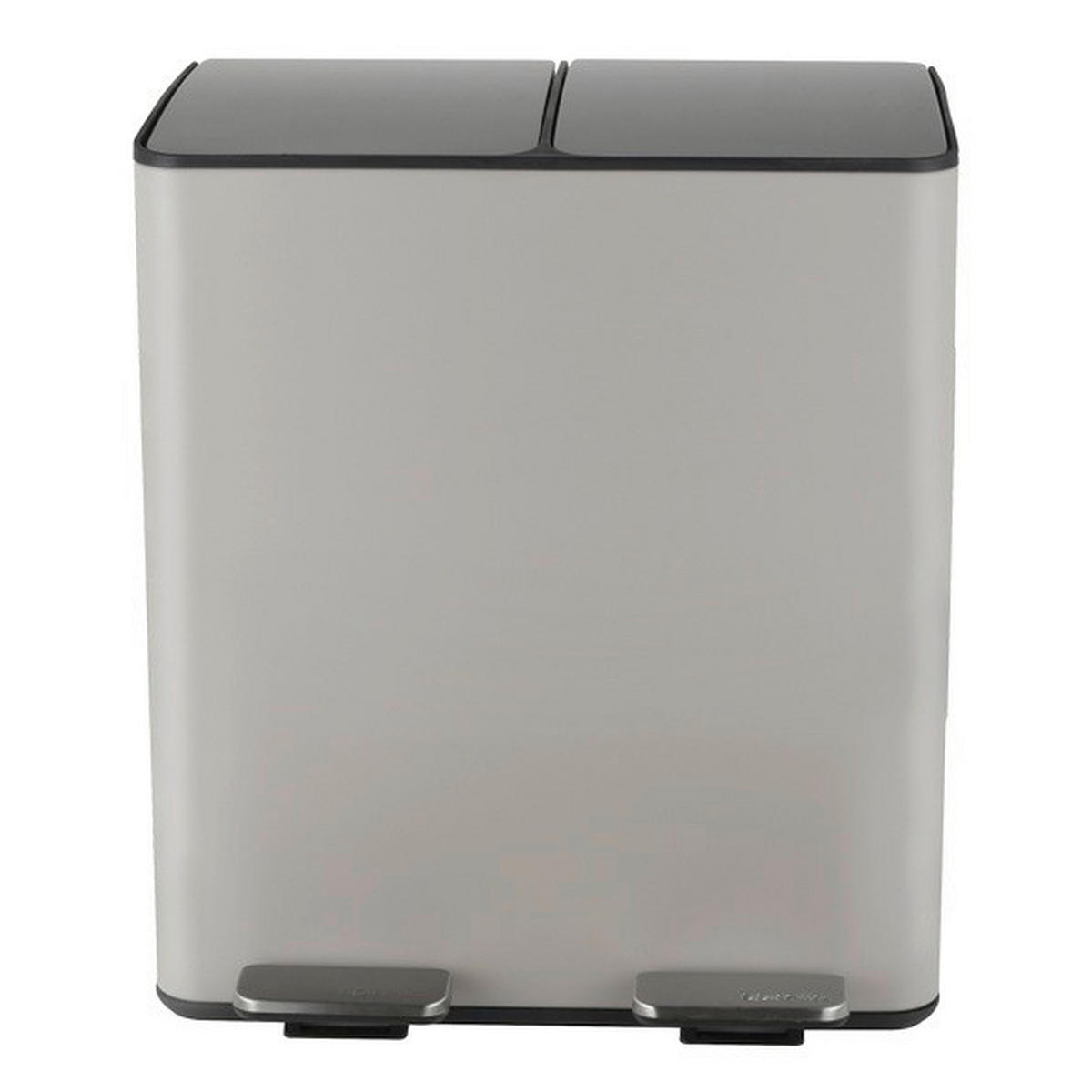 TRETEIMER 40 L  - Taupe/Schwarz, Basics, Kunststoff/Metall (45/30/51cm) - Spirella