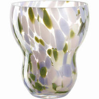 VÁZA 15 cm  - fehér/orgona, Design, Üveg (13/15/13cm) - Leonardo
