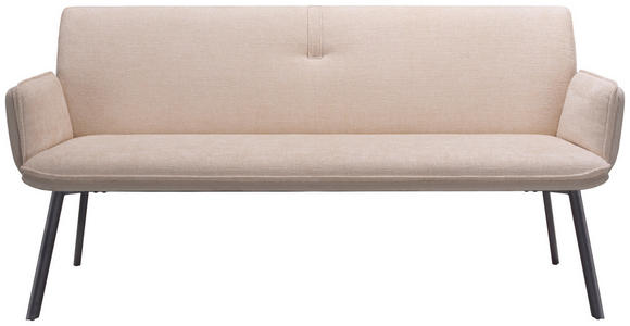 SITZBANK 180/88/63 cm in Beige - Beige/Schwarz, Design, Textil/Metall (180/88/63cm) - Novel