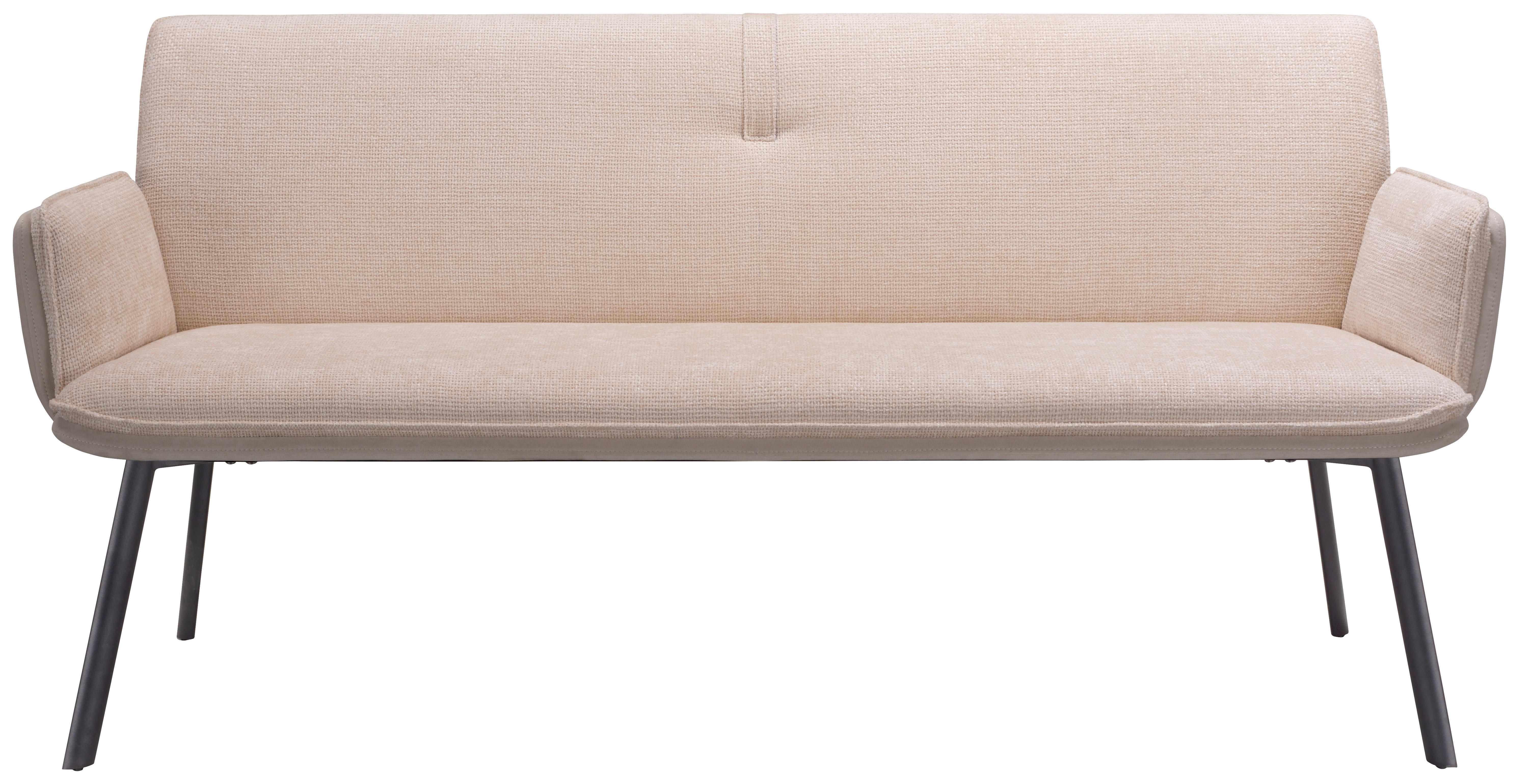 SITZBANK 180/88/63 cm  in Beige  - Beige/Schwarz, Design, Textil/Metall (180/88/63cm) - Novel