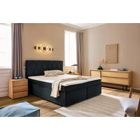 BOXSPRINGBETT 160/200 cm  in Dunkelgrau  - Dunkelgrau/Schwarz, Design, Holzwerkstoff/Kunststoff (160/200cm) - Xora