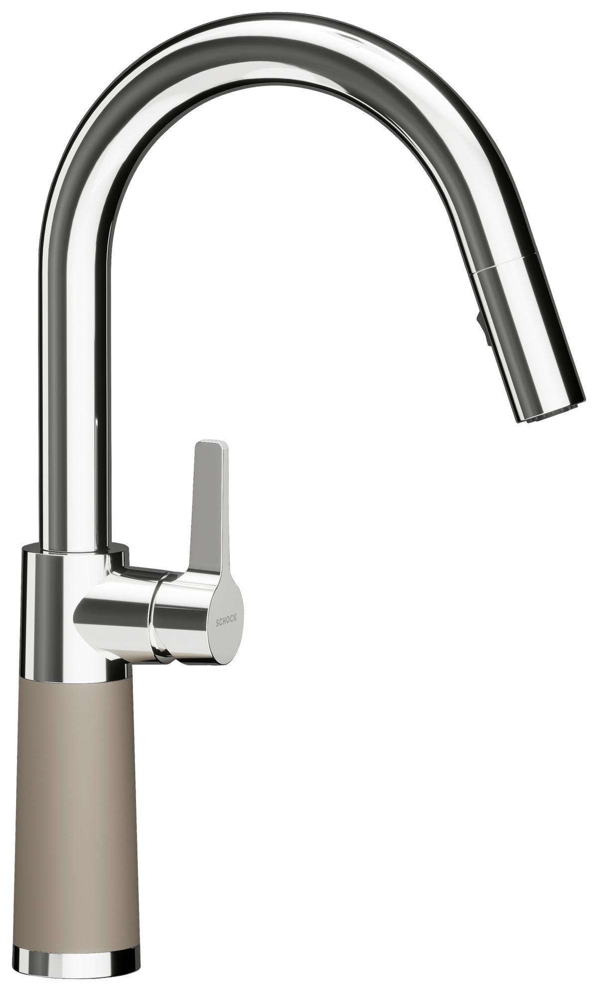 KÜCHENARMATUR 555120TWI  - Chromfarben/Beige, Basics, Stein/Metall (5,2/37,7/20cm) - Schock