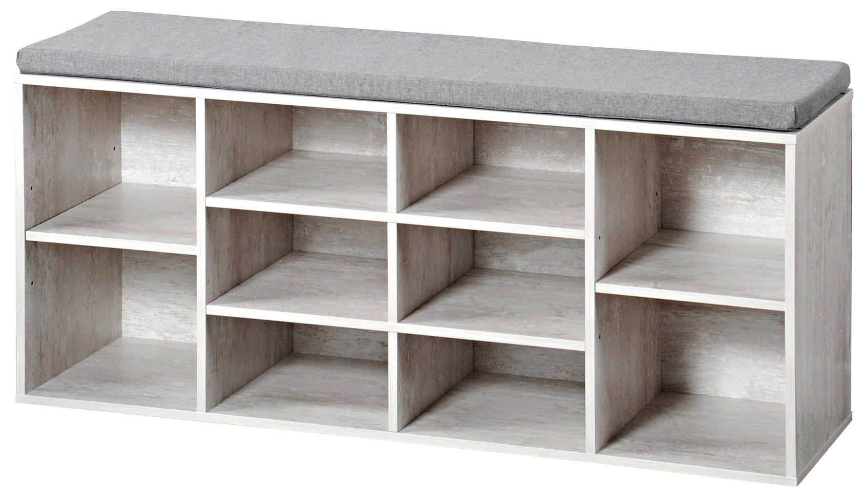 SCHUHSCHRANK Grauweiß  - Grauweiß, MODERN, Holzwerkstoff (103,5/48/29,5cm) - Kesper