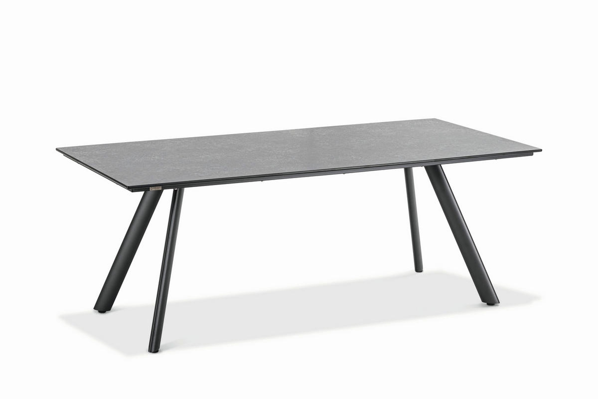 GARTENTISCH Kunststoff Anthrazit, Grau rechteckig  - Anthrazit/Grau, Design, Kunststoff/Metall (160/95/76cm)