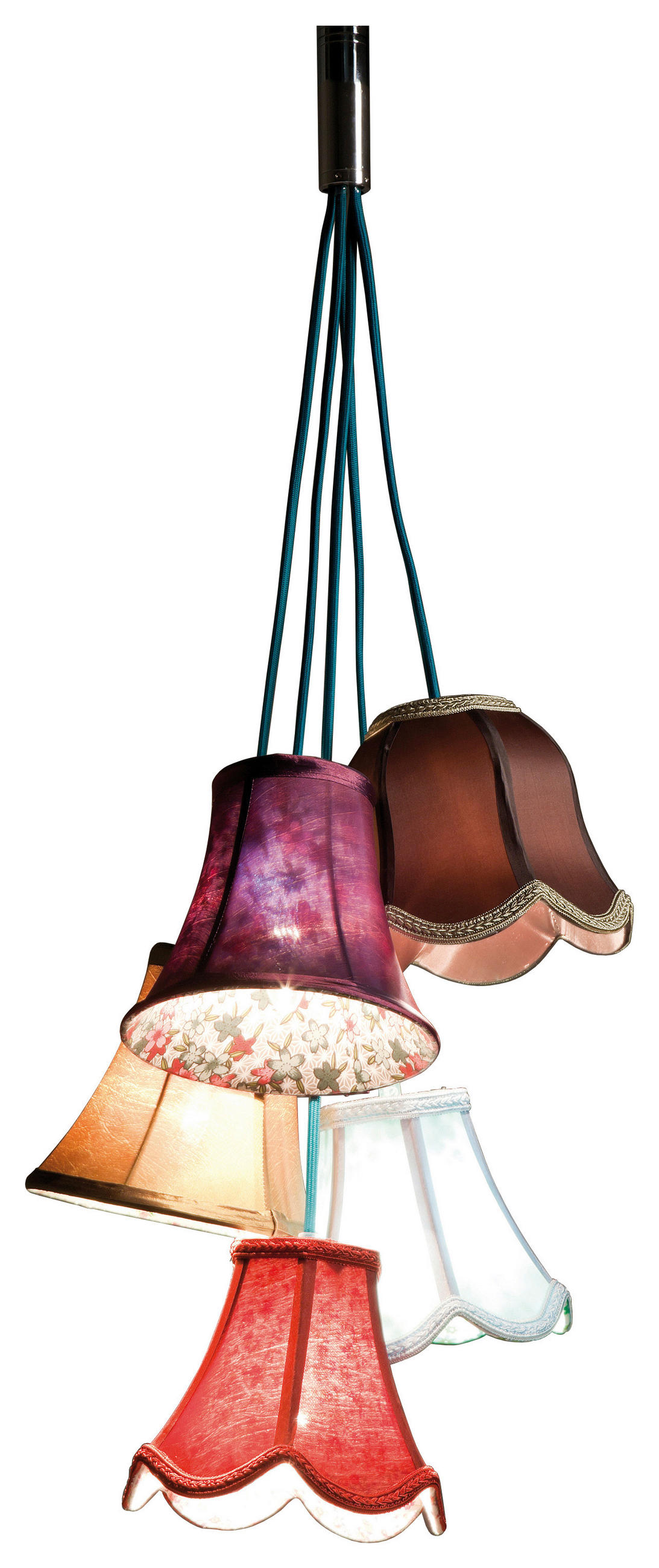 HÄNGELEUCHTE 45/92 cm   - Multicolor, LIFESTYLE, Textil/Metall (45/92cm) - Kare-Design