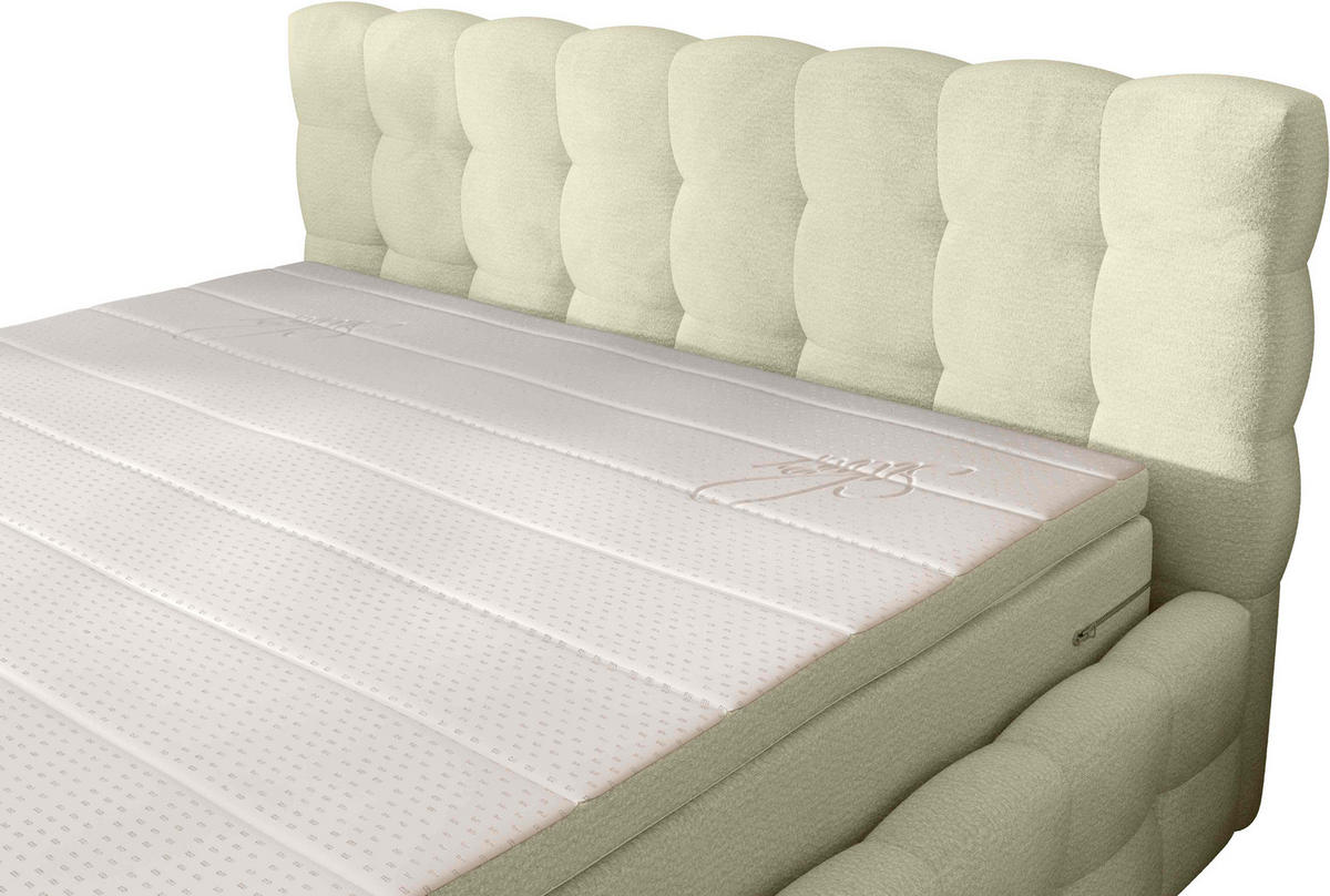 POLSTERBETT 140/200 cm,  in Beige, Matratze, gepolstertes Kopfteil, Lattenrost, Bettkasten, Topper, H3 + H3 = fest  - Beige/Schwarz, MODERN, Holz/Kunststoff (140/200cm) - Chameo