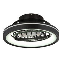 DECKENVENTILATOR  48/20 cm    - Klar/Schwarz, Konventionell, Kunststoff (48/20cm) - Globo