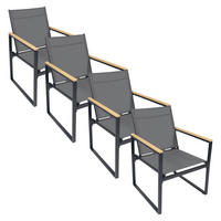 GARTENSTUHL-SET Metall, Kunststoff Anthrazit  - Honigeiche/Anthrazit, MODERN, Holzwerkstoff/Kunststoff (54/83/65cm) - Gardenson