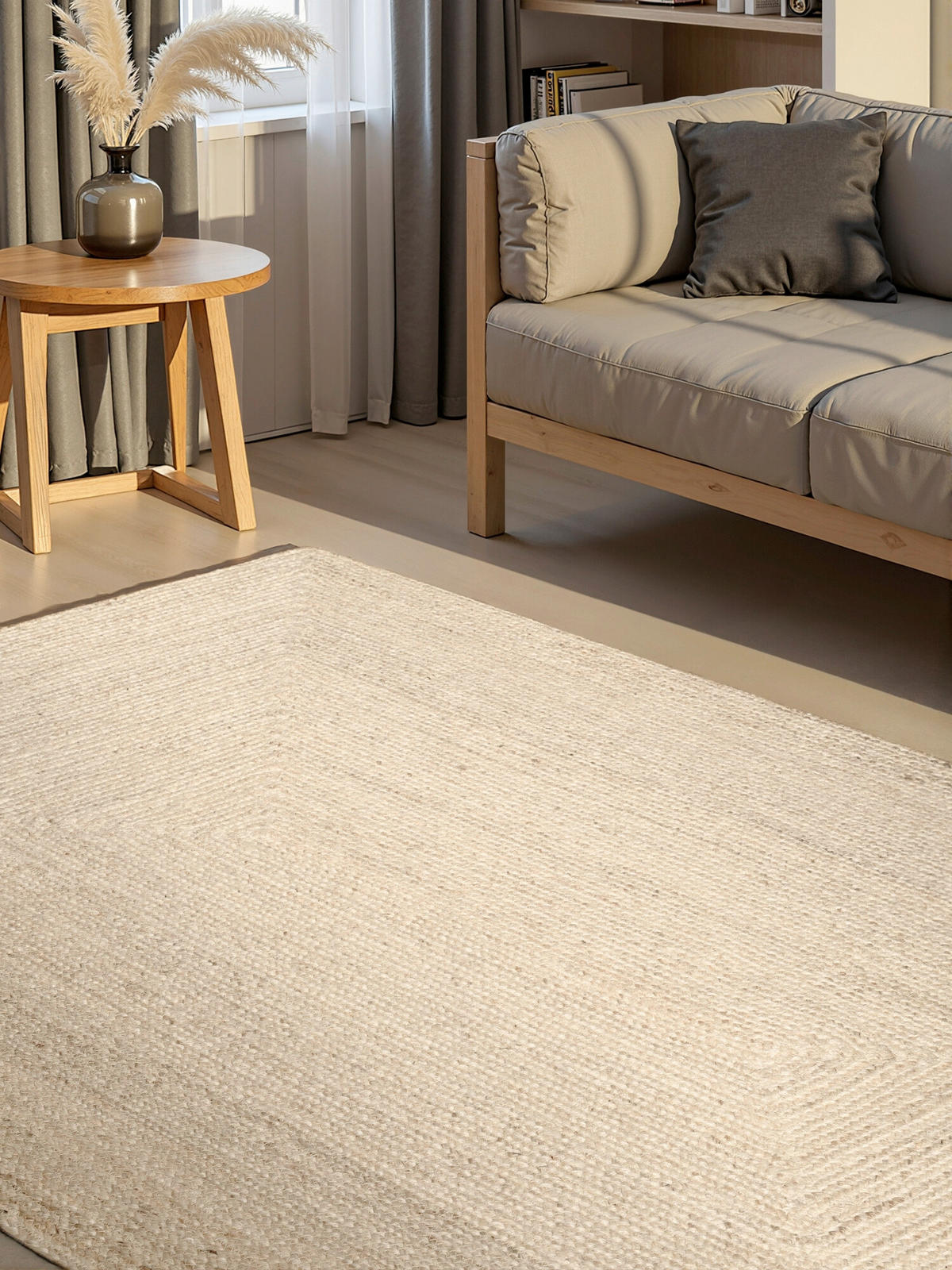JUTETEPPICH 200/300 cm Juno Weiß rechteckig  - Weiß, Natur, Textil (200/300cm) - Hanse Home