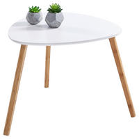 BEISTELLTISCH 55/55/45 cm Bambus teilmassiv Naturfarben, Weiß Freiform  - Naturfarben/Weiß, Design, Holz/Holzwerkstoff (55/55/45cm) - Carryhome