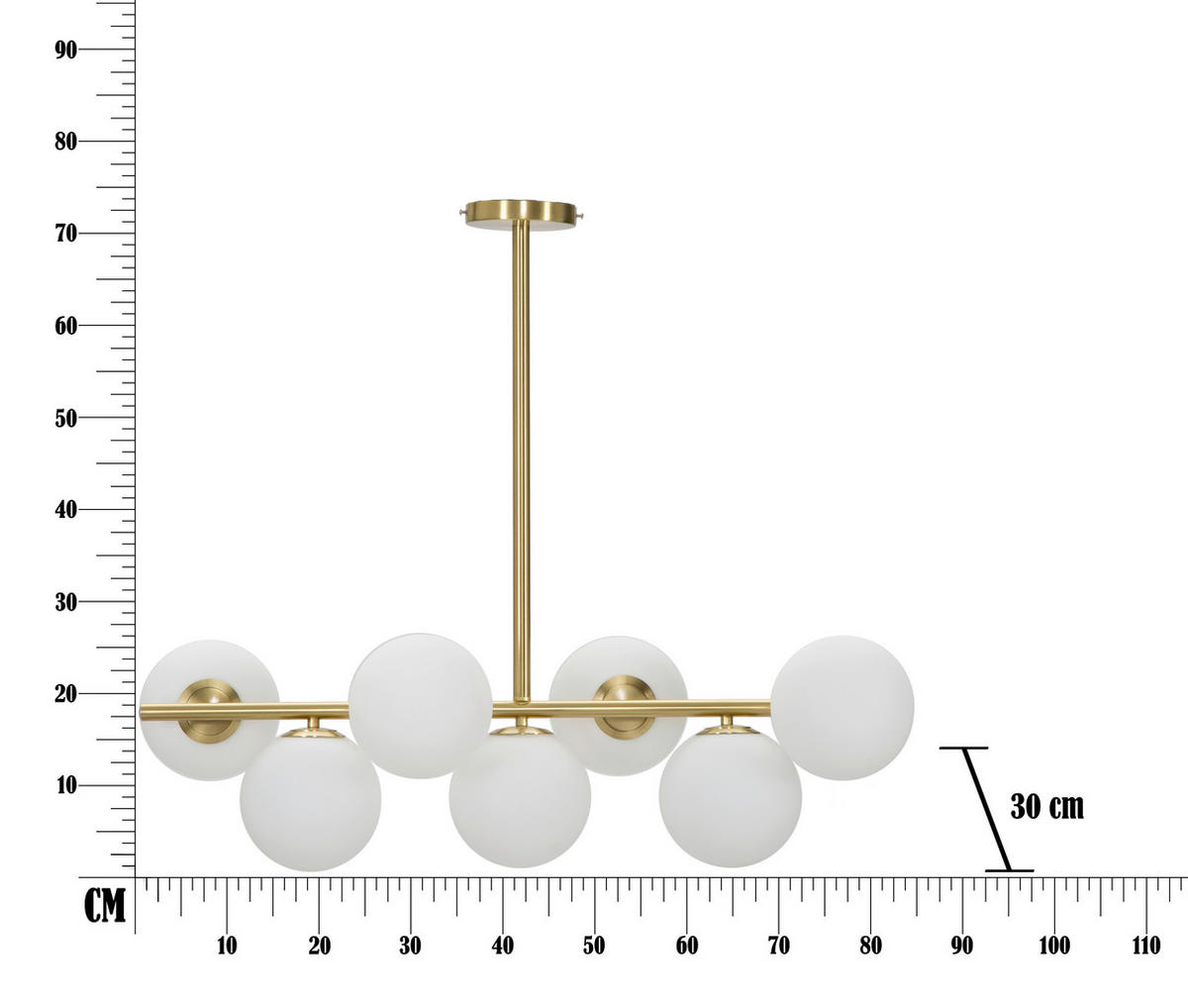 DECKENLEUCHTE 81/30/74 cm  - Goldfarben/Weiß, Trend, Glas/Metall (81/30/74cm) - Mauro Ferretti