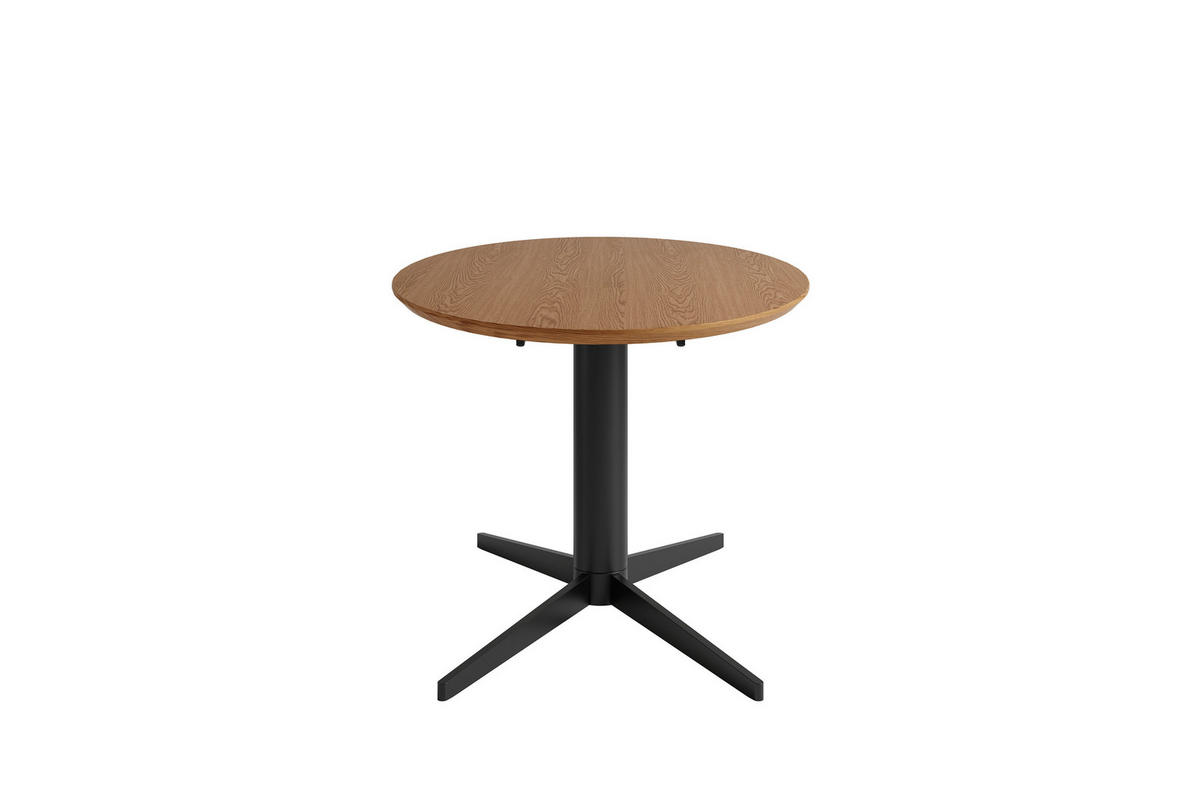ESSTISCH 160/90/76 cm Echtholz  Metall, Holzwerkstoff in verschiedenen Größen erhältlich oval Eichefarben  - Eichefarben/Schwarz, MODERN, Holzwerkstoff/Metall (160/90/76cm) - Schöner Wohnen