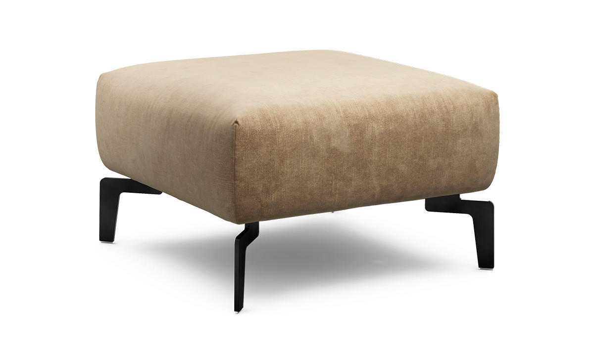 HOCKER Samt Sandfarben  - Sandfarben/Schwarz, Design, Textil/Metall (70/70/46cm) - SENSOO