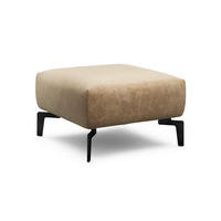HOCKER in Textil Sandfarben  - Sandfarben/Schwarz, Design, Textil/Metall (70/70/46cm) - SENSOO