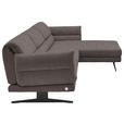 ECKSOFA  in Flachgewebe Greige  279-327/176-217 cm  - Greige/Schwarz, Design, Textil/Metall (279-327/176-217cm) - Dieter Knoll