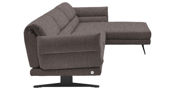 ECKSOFA  in Flachgewebe Greige  279-327/176-217 cm  - Greige/Schwarz, Design, Textil/Metall (279-327/176-217cm) - Dieter Knoll