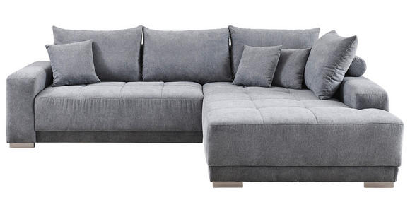 Wohnlandschaft inkl.Funktionen Hellgrau - Silberfarben/Hellgrau, KONVENTIONELL, Holz/Textil (294/195cm) - Cantus