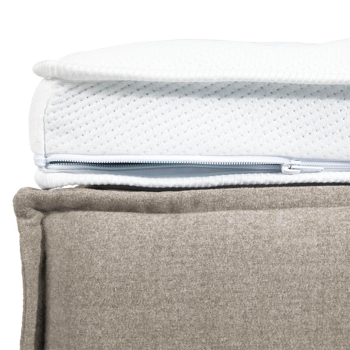 BOXSPRINGBETT 140/220 cm  in Beige  - Beige/Schwarz, Design, Kunststoff/Textil (140/220cm) - home24
